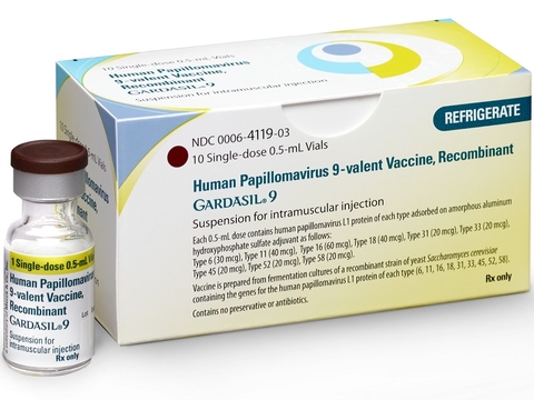 Gardasil 9 vaccine vial and box