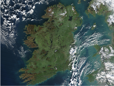 Satellite image of Ireland