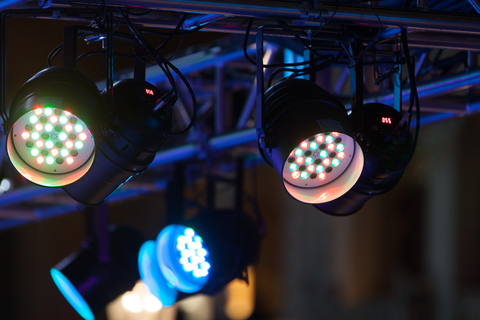 large can lights shining down