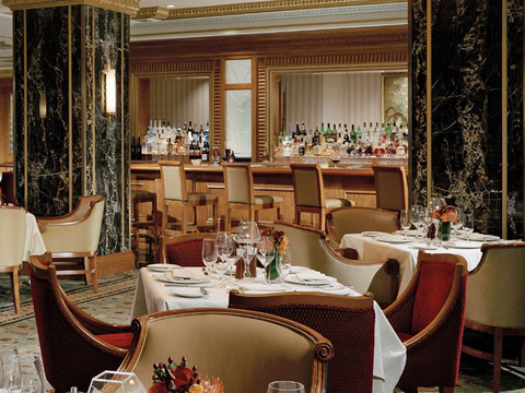 Tables and chairs as part of a hotel restaurant
