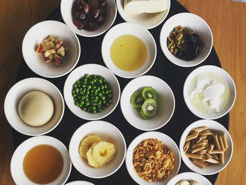 Various food items in small bowls