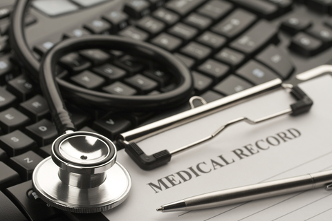 computer keyboard with stethoscope