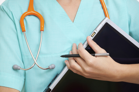 Nurse with clipboard