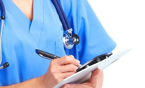 nurse with clipboard