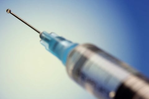 A needle on a syringe