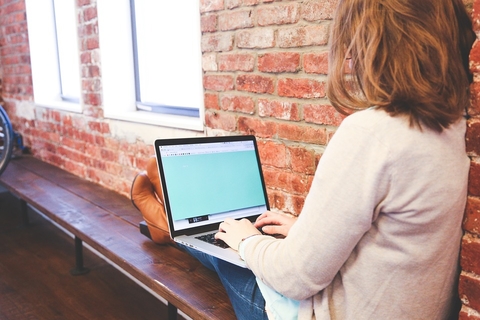 Young woman on a computer