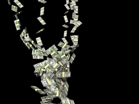 Paper money in a spiral