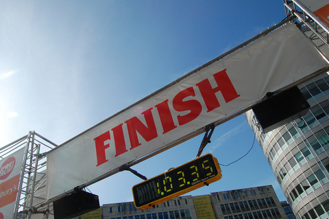 Finish line sign