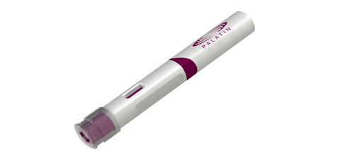 pink and white injection device