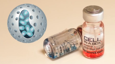 Two vials of cell in a box tech