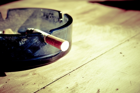 Cigarette in an ashtray