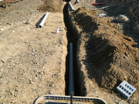 Fiber trenching trench dug for fiber