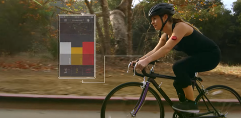A woman riding a bike