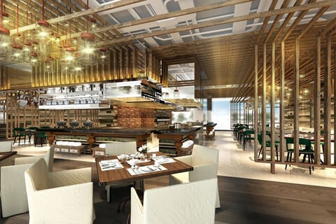 W Hotel Dubai – Al Habtoor City Inspired by the hotel’s location, adjacent to Dubai’s Sheikh Zayed Road, the interiors have linear patterns.