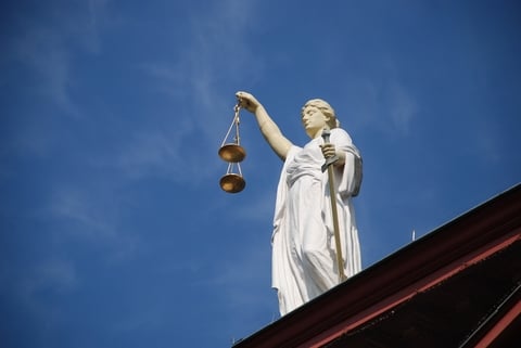 Statue holding justice scales