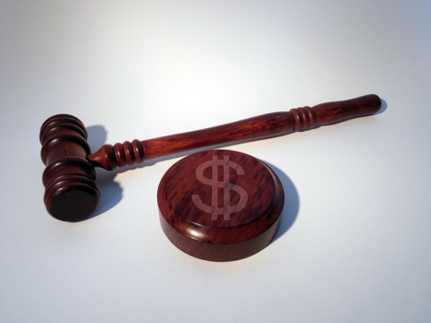Judgment dollar signs hammer judgement fine regulatory hammer