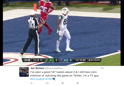 Twitter NFL Thursday Night Football - 800 pixels (NFL / Twitter) Thursday Night Football's Sept. 15 matchup live streamed on Twitter