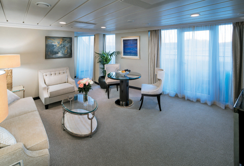 Oceania Crusies Oceania Cruises added Sirena to its fleet in 2016, with a new dining concept, a Canyon Ranch SpaClub and upgraded entertainment offerings. Seen here is the living room of the 786-square-foot Vista Suite.