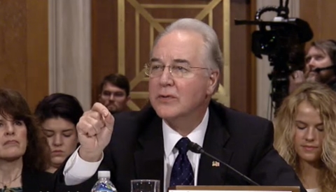 Tom Price at hearing Tom Price speaks at hearing