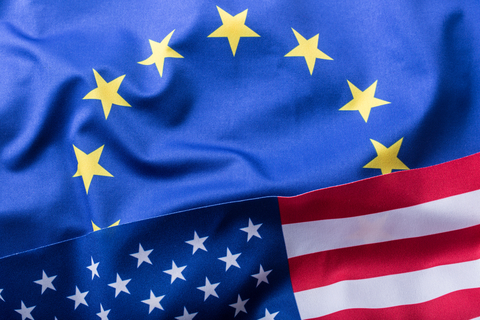 European Union USA Flags European Union USA Flags