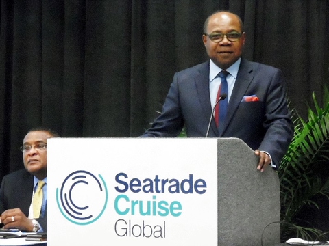 Jamaica Tourism Minister Edmund Bartlett Cruise Tourism Seatrade Presentation Editorial Use Only Copyright Susan J Young Jamaica Tourism Minister Edmund Bartlett Cruise Tourism Seatrade Presentation Editorial Use Only Copyright Susan J Young
