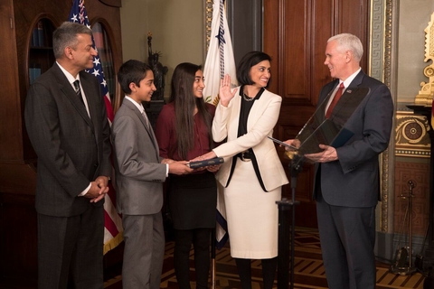 Seema Verma swearing in Seema Verma swearing in
