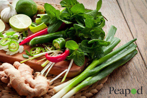 Hawthorn grocery delivery vegetables on a cutting board