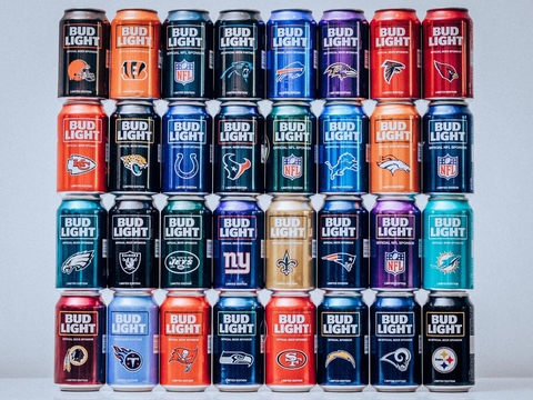 Anheuser-Busch Bud Light 2017 NFL Team beer cans Bud Light 2017 NFL Team beer cans