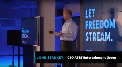 DirecTV Now Launch Press Conference AT&T John Stankey - 800px (AT&T) AT&T's John Stankey speaks at the launch announcement of DirecTV Now on Nov. 28, 2016. Image: AT&T / YouTube