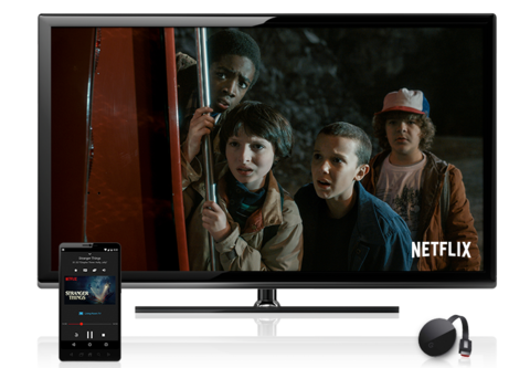Netflix Stranger Things TV and Chromecast Ultra (Netflix) Netflix's Stranger Things seen on Chomecast Ultra. Image: Netflix