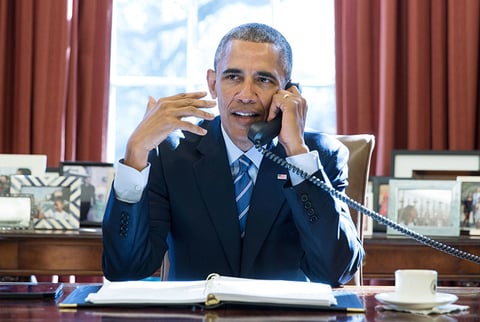 Barack Obama Barack Obama on phone