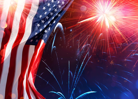 USA flag with fireworks 4th of July fireworks and American flag