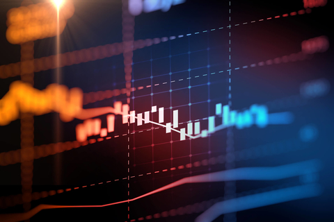 Financial graph on technology abstract background Technology abstract background
