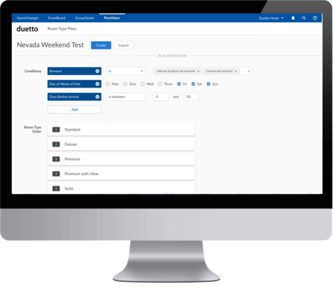 Duetto PlayMaker Duetto introduces booking process personalization with PlayMaker