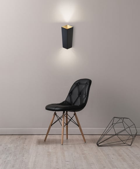 DINK wall sconce Modern Forms launched DINK, which has a tapered wall lighting design in two finishes of white with silver leaf and bronze with gold leaf.