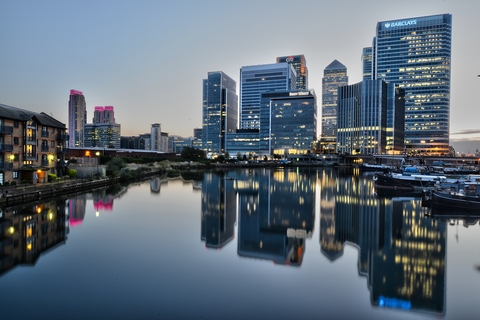 Canary Wharf after sunset Canary Wharf after sunset