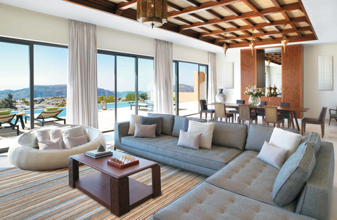 Anantara Al Jabal Al Akhdar Anantara Al Jabal Al Akhdar’s Three Bedroom Royal Mountain Villa is a two-story complex sprawling over more than 7,500 square feet.