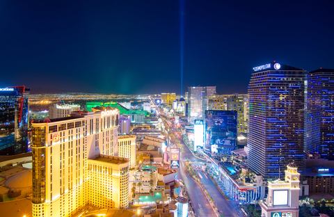Las Vegas Strip facing south Las Vegas skyline facing south