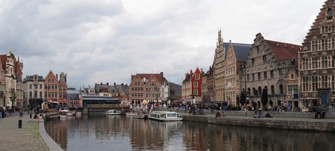 Ghent, Belgium The Graslei harbour in Ghent, Belgium