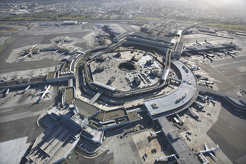 San Francisco Airport Getty Aerial view of San Francisco Airport