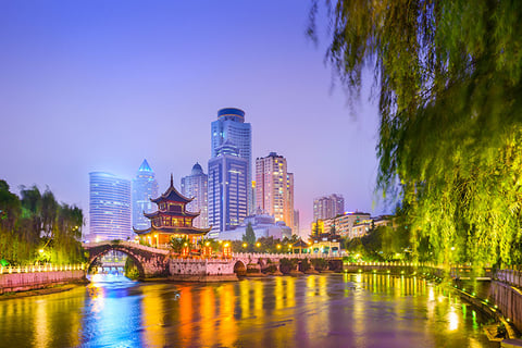 Guiyang China Credit SeanPavonePhoto iStock Getty Images Plus Getty Images Cityscape of Guiyang, China at night
