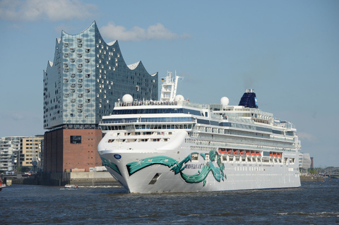 Norwegian Jade to sail from Hamburg Editorial Only Norwegian Jade positioned in Hamburg Germany
