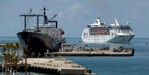 Empress of the Seas Key West Empress of the Seas docking in Key West, making it the first cruise ship to call at the destination following Hurricane Irma