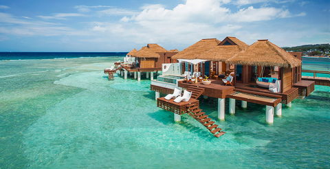 Sandals Royal Caribbean Montego Bay, Jamaica over-the-water bungalows exterior Sandals Resorts has planned to open about 12 more hotels in the Caribbean.