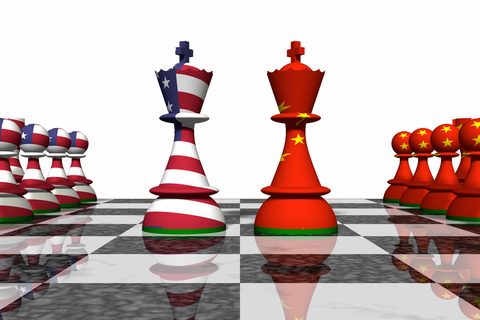 US China on chess board