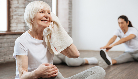 Senior woman after workout
