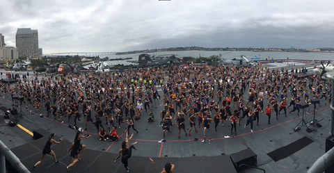 BodyCombat class on USS Midway