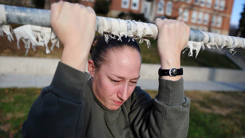 Women in the Marines are encouraged to continue training for the pullup requirement although there is no set date for when it will go into effect Photo by Lance Cpl Tabitha Bartley
