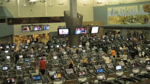 As members work out in the cardio room or elsewhere at East Bank Club in Chicago they can be contacted through a pager or their cell phone while their children are in the club39s child care area Photo by Stuart Goldman