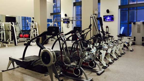 Town Sports International39s second BFX Studio includes floortoceiling windows historical architectural details and this private session training floor among other features in the Financial District of New York City Photo courtesy of Town Sports International